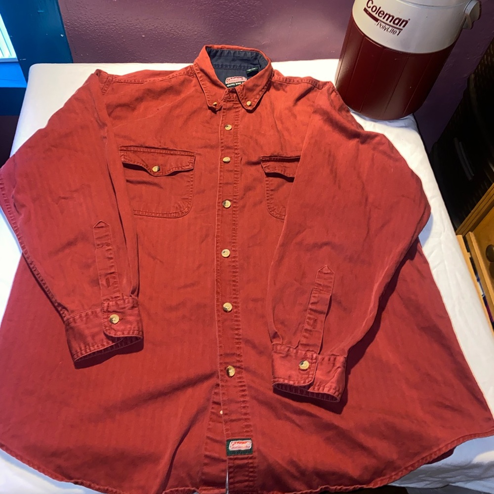 Vintage Red Coleman button up shirt size XL